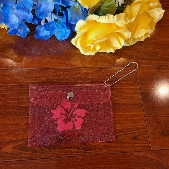Keychain Wallet- Hibiscus - Picture 2 of 5